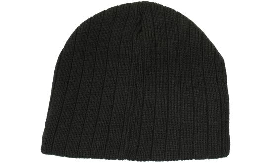 Headwear Cable Knit Beanie  X12 - 4189 Cap Headwear Professionals Black One Size 